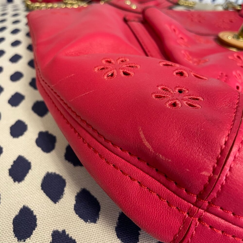 Coach Pink Poppy Eyelet Tote - Picture 11 of 13